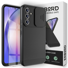 Etui do Samsung Galaxy A54 5G, ERBORD Cam Slider, czarne + Szkło hartowane