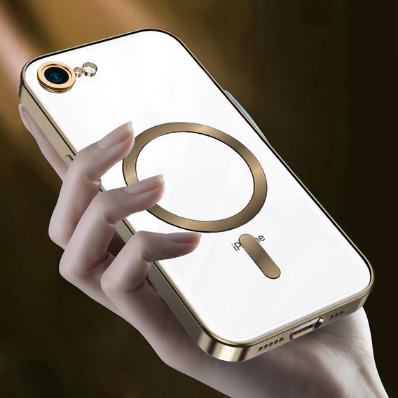 Etui do iPhone 16E, Electro MagSafe, złote + Szkło na ekran