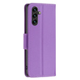 Etui z klapką do Samsung Galaxy A15, Wallet Litchi Leather, fioletowe + szkło 9H