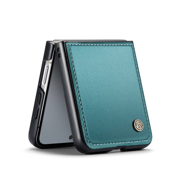 Etui do Samsung Galaxy Z Flip7, CASEME Litchi Leather, zielone