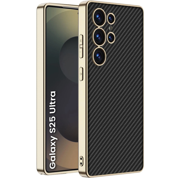 Etui do Samsung Galaxy S25 Ultra, GKK Leather, carbon czarne