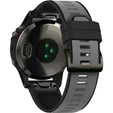 Pasek Silikonowy do Garmin Fenix 5X/6X/7X, Szary / Czarny