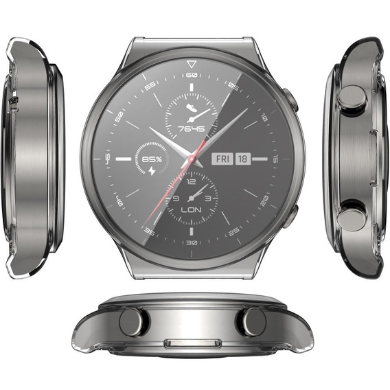 2w1 Etui z Osłoną na ekran do Huawei Watch GT 2 PRO, Przezroczyste, Bezbarwne