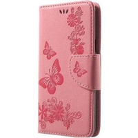 Etui z klapką do Samsung Galaxy J3 2016, Butterfly, różowe