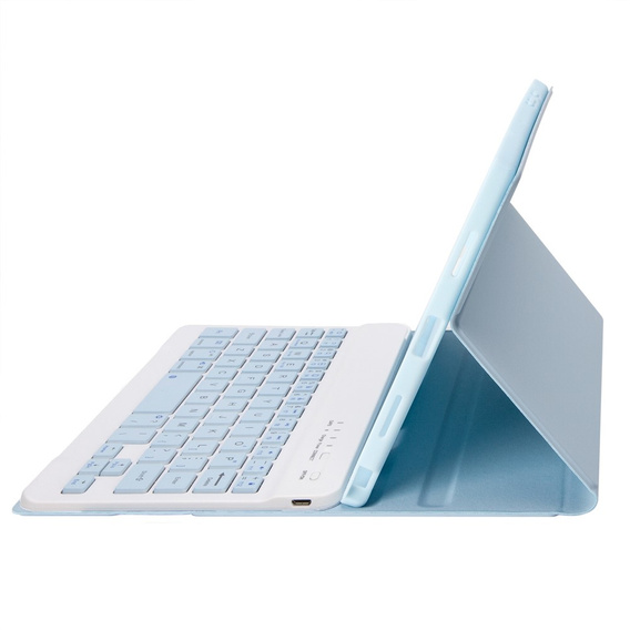 Etui z klawiaturą do Samsung Galaxy Tab A11, Leather Pen Slot, niebieskie