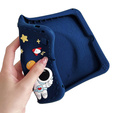 Etui silikonowe dla dzieci do Samsung Galaxy Tab S6 Lite 10.4" 2020/2022/2024, z paskiem, Pancerne, Astronauta, Granatowe