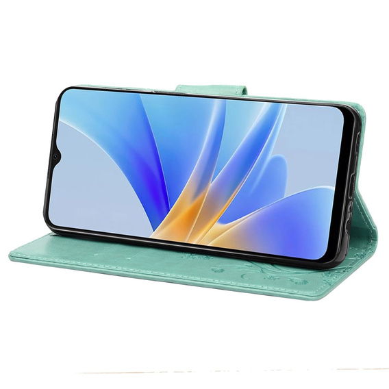 Etui z klapką do Oppo A17, Butterfly, zielone