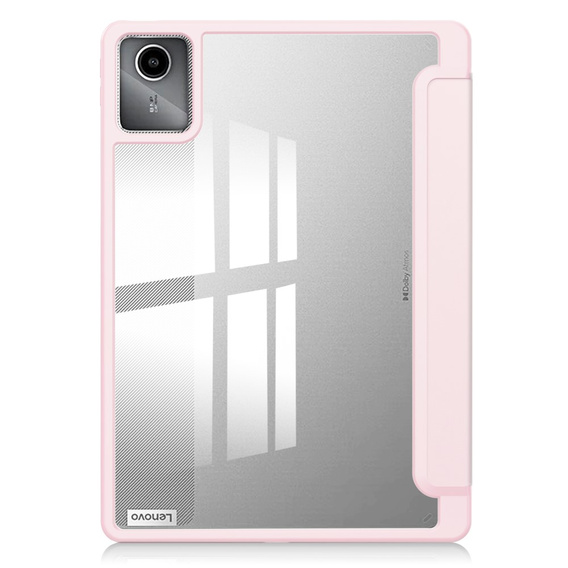 Etui z przezroczystym akrylowym tyłem i miejscem na rysik do Lenovo Tab M11 – różowe