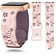Pasek Silikonowy do Apple Watch 1/2/3/4/5/6/7/8/9/10/11/SE Ultra 1/2/3 42/44/45/46/49mm, Floral, Różowy / Fioletowy
