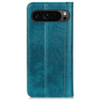 Etui z klapką do Google Pixel 10 Pro XL / 9 Pro XL, skórzane z kieszonką, zielone