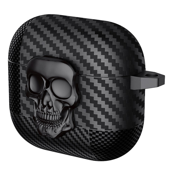 Etui ochronne z motywem czaszki do AirPods 4 – czarne