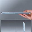 Etui z ochroną aparatu do Samsung Galaxy S21 FE 5G, CamShield MagSafe, przezroczyste / niebieskie