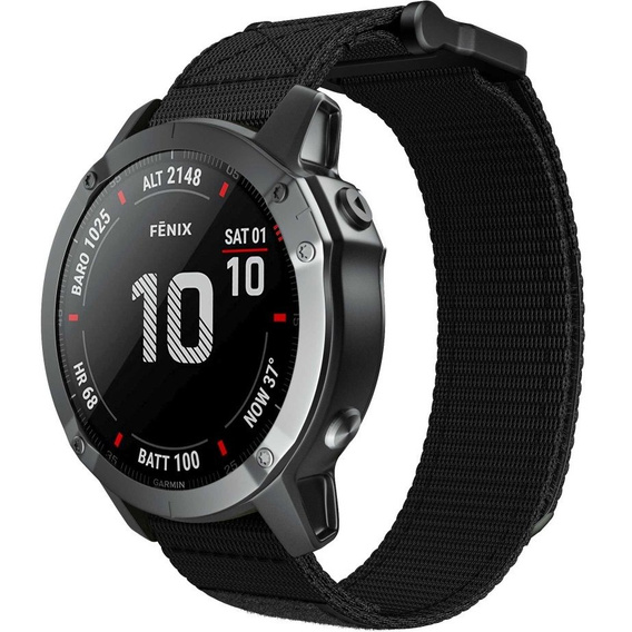 Pasek nylonowy do Garmin Fenix 7X/6X Pro/Tactix 7 26mm, Black