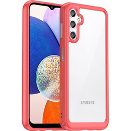 Etui do Samsung Galaxy A14 4G/5G, Fusion Hybrid, przezroczyste / czerwone