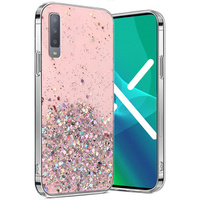 Etui do Samsung Galaxy A7 2018, Glittery, różowe