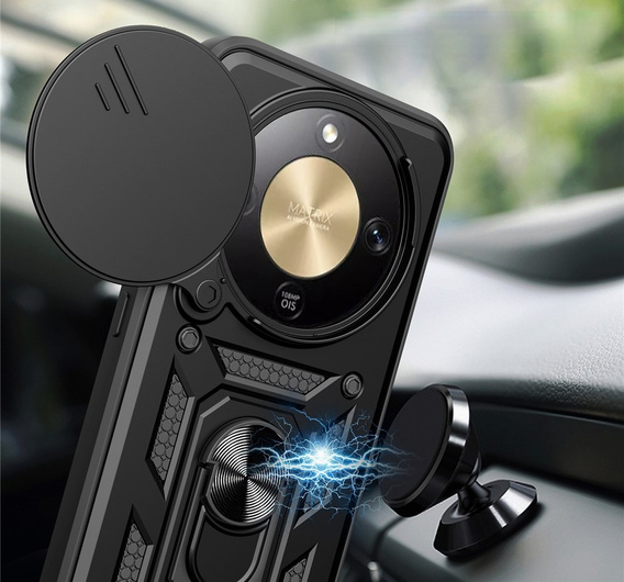 Etui pancerne do Honor Magic 8 Lite, CamShield Slide, czarne