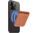 Portfel magnetyczny na karty do iPhone 12 / 13 / 14 / 15 / 16, Leather Mag Wallet, kompatybilny z MagSafe – brązowy