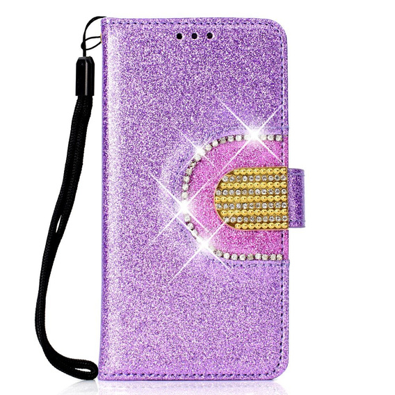 Etui z klapką do Huawei P Smart 2019 / Honor 10 Lite, Glitter Mirror Wallet, fioletowe
