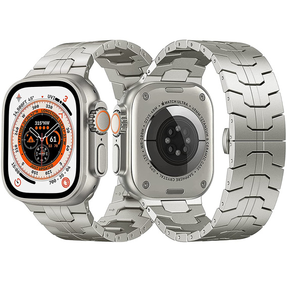 Bransoleta do Apple Watch 1/2/3/4/5/6/7/8/9/10/11/SE Ultra 1/2/3 42/44/45/46/49mm, Srebrna