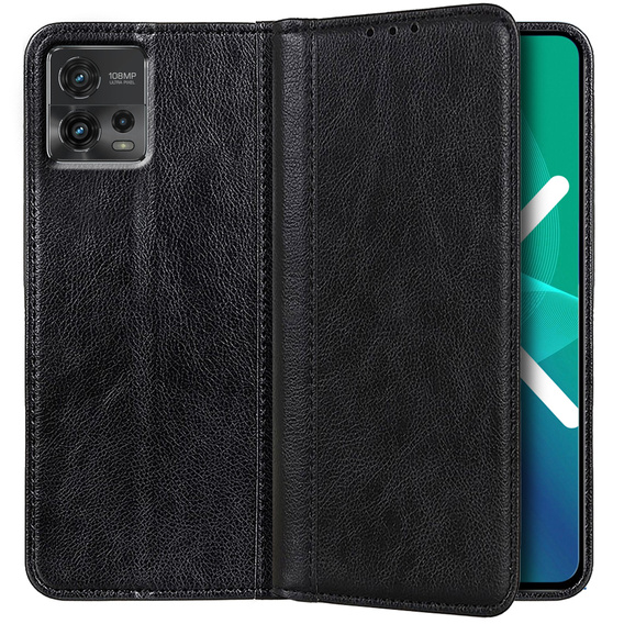 Etui do Motorola Moto G72 4G, Wallet Litchi Leather, czarne