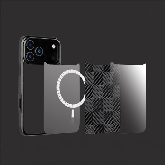 Etui do iPhone 17 Pro Max, Aramid Fiber Cover, do MagSafe, czarne