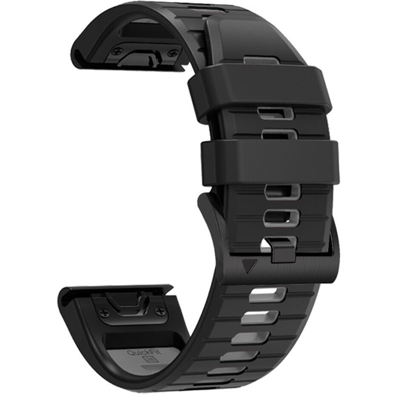 Pasek Silikonowy QuickFit do Garmin Fenix 22mm, Czarny / Szary