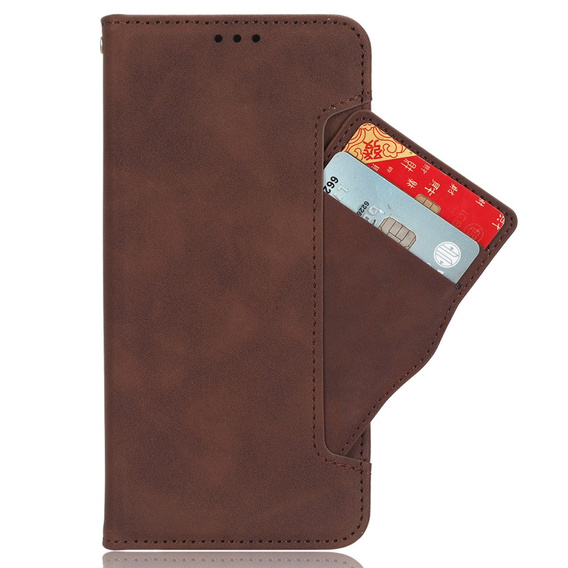 Etui z klapką do Xiaomi 14T Pro, Card Slot, brązowe