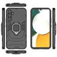 Zestaw Etui do Samsung Galaxy A34 5G, pancerne KickStand z ringiem, czarne + Szkło