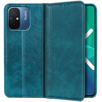 Etui do Xiaomi Redmi 12C, Wallet Litchi Leather, zielone