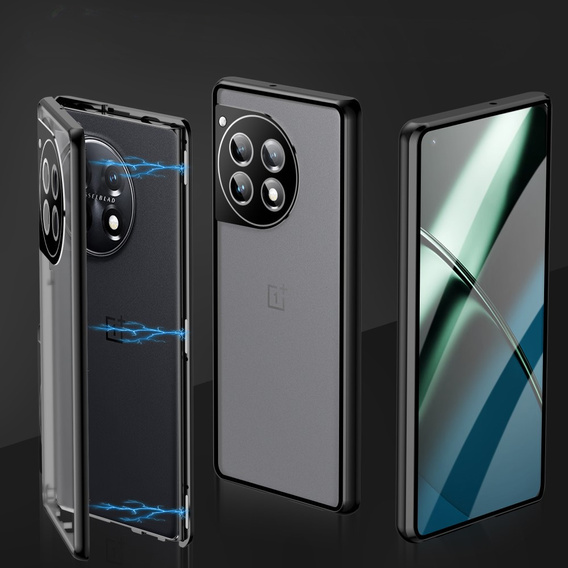 Etui do OnePlus 12 5G, Magnetic Dual Glass, czarne