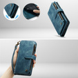 Etui CASEME do Samsung Galaxy A56 5G, Leather Wallet Cash and Card Slots, z paskiem, niebieskie