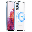 Etui z ochroną aparatu do Samsung Galaxy S20 FE, CamShield MagSafe, przezroczyste / niebieskie
