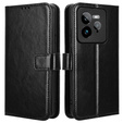 Etui z klapką do Realme GT 7 Pro, Crazy Horse Wallet, czarne