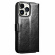 Etui z klapką do iPhone 16 Pro Max, QIALINO Leather Wallet, czarne