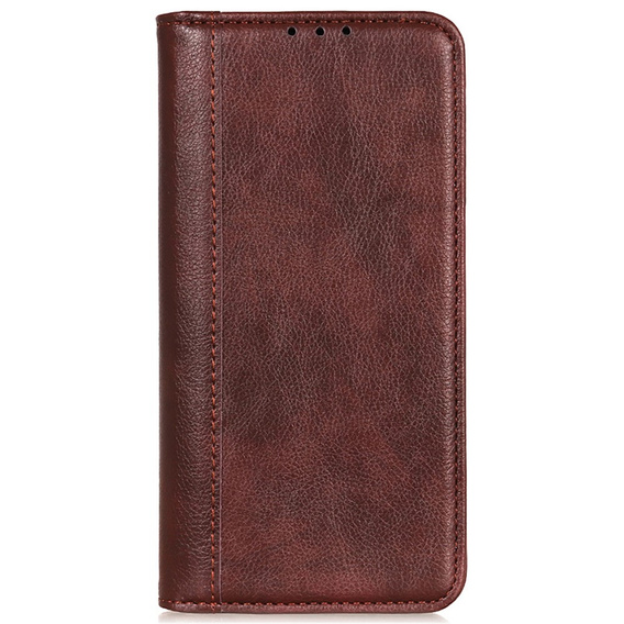 Etui z klapką do Google Pixel 10 Pro XL / 9 Pro XL, skórzane z kieszonką, brązowe