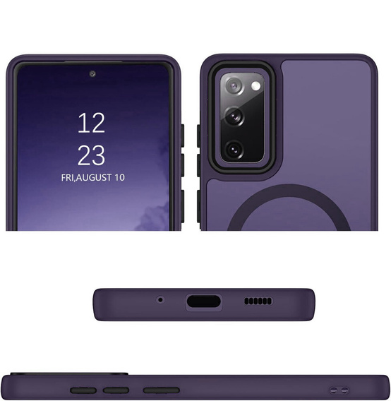 Etui do Samsung Galaxy S20 FE, do MagSafe, ERBORD Matt Case, ciemnofioletowe + Szkło na ekran