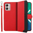 Etui z klapką do Motorola Moto G53 / G23 / G13, KHAZNEH RFID, Dual Color, czerwone