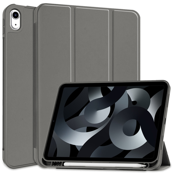 Etui do iPad 10.9" 2022 (10 gen.) / iPad 11" 2025 A16 (11 gen.), Smart Pencil, z miejscem na rysik, szare