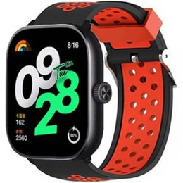 Pasek Silikonowy do Xiaomi Redmi Watch 4, Czarny/Czerwony