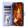 Etui portfelowe z motywem kwiatowym do Motorola Moto G56 5G – Fioletowe