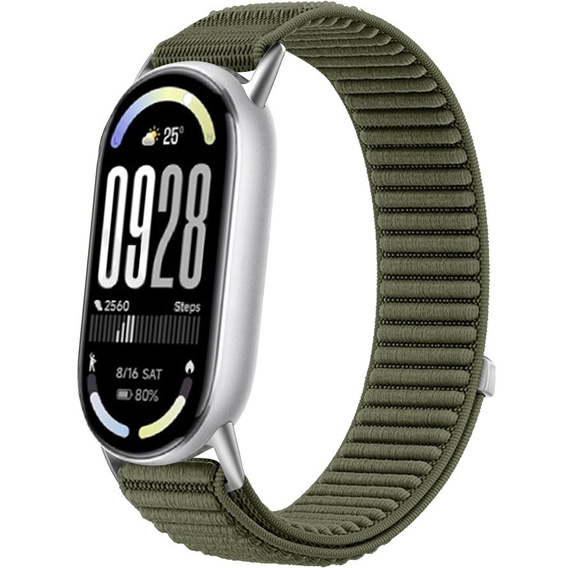 Pasek Nylonowy do Xiaomi Smart Band 10 / 9 / 8, Ciemnozielony