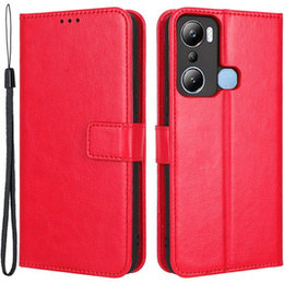 Etui z klapką do Infinix Hot 20i, Crazy Horse Wallet, czerwone