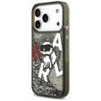 Etui Karl Lagerfeld do iPhone 17 Pro, Liquid Glitter Choupette MagSafe, czarne
