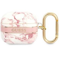 Etui Guess do AirPods 3, Marble Strap, Różowe