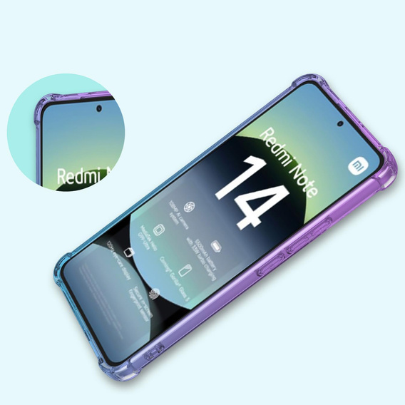 Etui Gradient Dropproof do Xiaomi Redmi Note 14 4G, Fioletowe / niebieskie