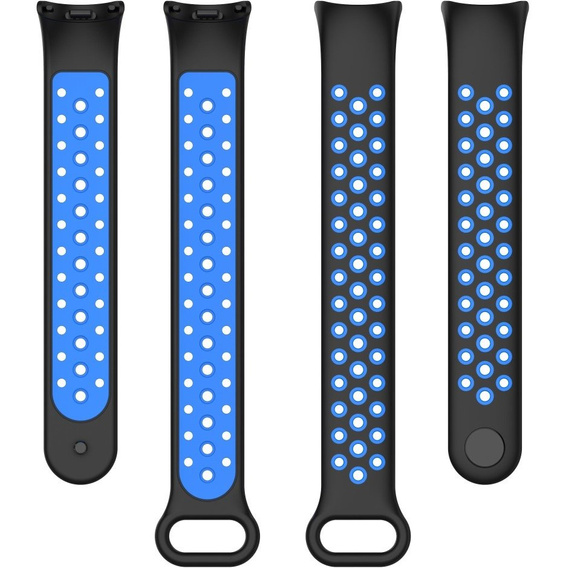 Pasek Silikonowy do Xiaomi Smart Band 10 / 9 / 8, Czarny / Niebieski