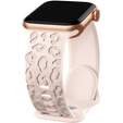 Pasek Silikonowy do Apple Watch 1/2/3/4/5/6/7/8/9/10/11/SE Ultra 1/2/3 42/44/45/46/49mm, Leopard, Różowy