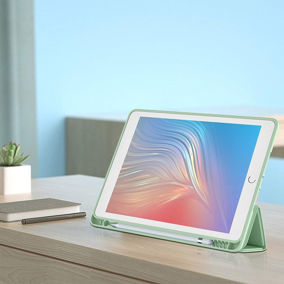 Etui do iPad 10.2" 2021/2020/2019 (9/8/7 gen.), z miejscem na rysik, Jasnozielone