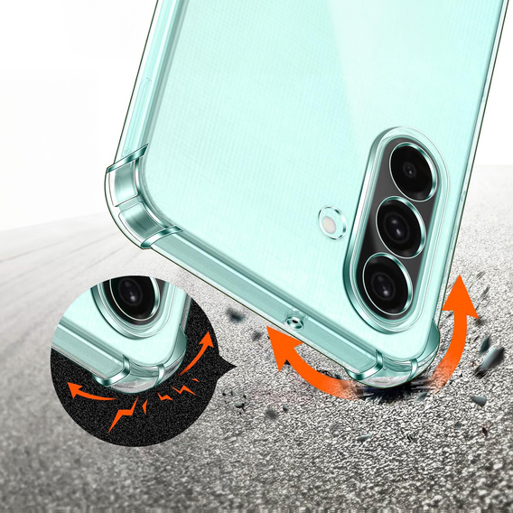 Etui do Samsung Galaxy A26, Erbord Dropproof, przezroczyste + Szkło