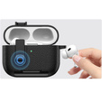 Etui do AirPods Pro 3 z podstawką, zatrzaskiem i karabińczykiem, czarne